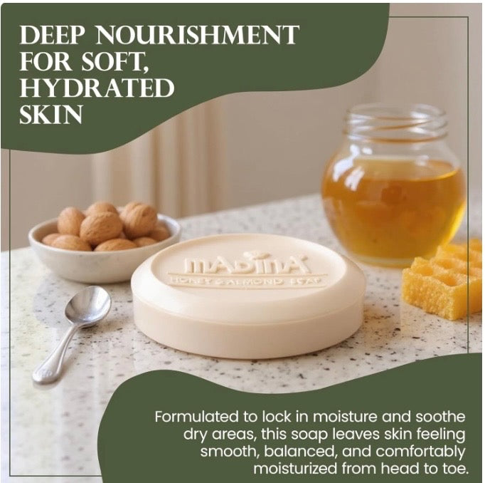 Honey & Almond Soap (3.5 oz, Vegetable Base) - Bee Graffik