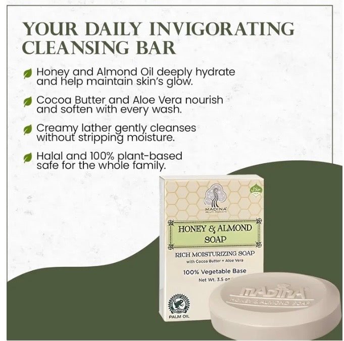 Honey & Almond Soap (3.5 oz, Vegetable Base) - Bee Graffik