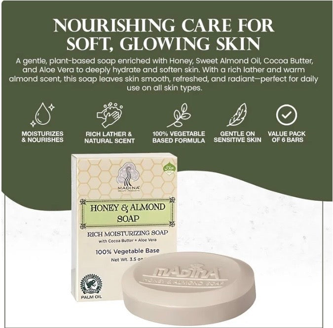 Honey & Almond Soap (3.5 oz, Vegetable Base) - Bee Graffik