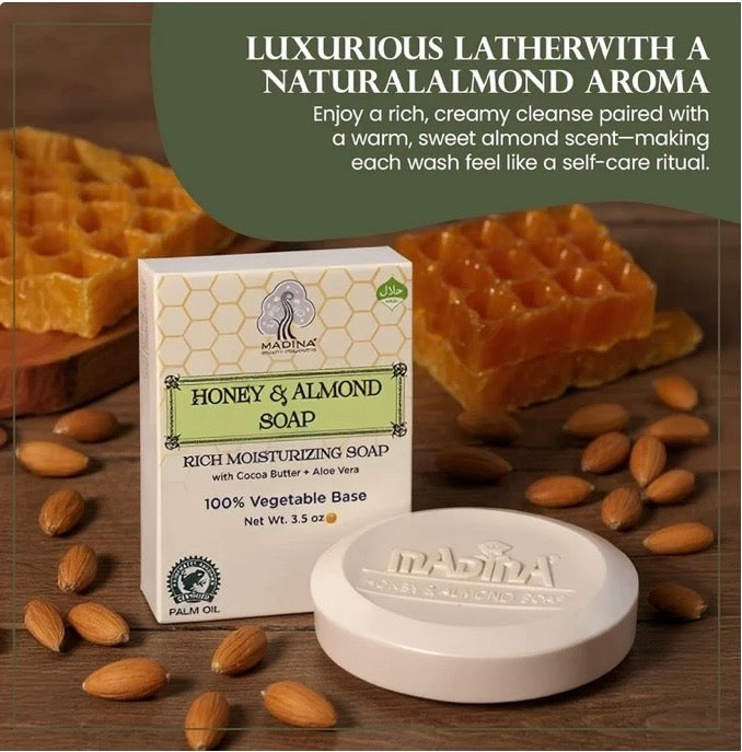 Honey & Almond Soap (3.5 oz, Vegetable Base) - Bee Graffik