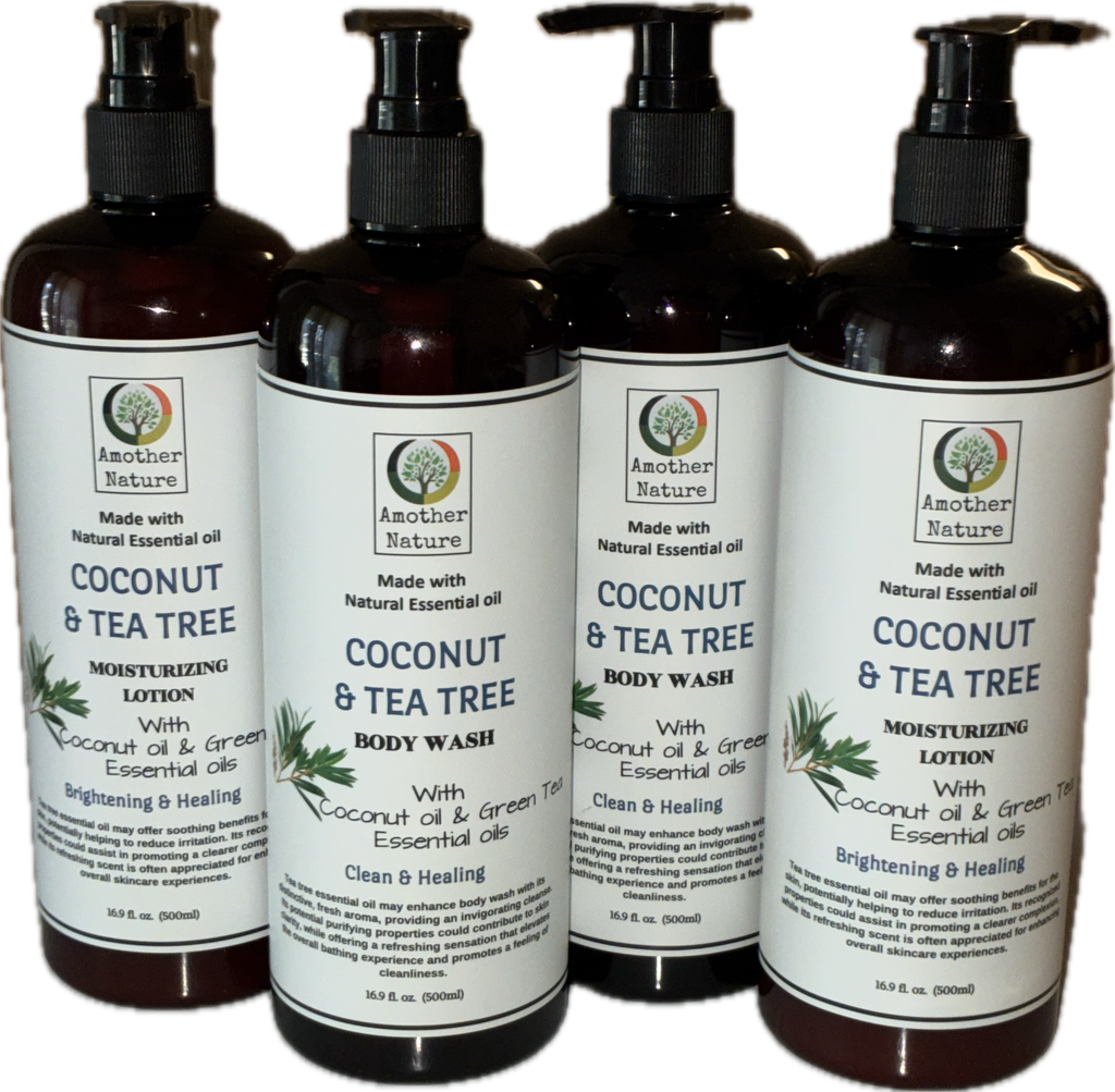 Coconut & Tea Tree Body Wash+Lotion (16.9 fl oz each) - Bee Graffik