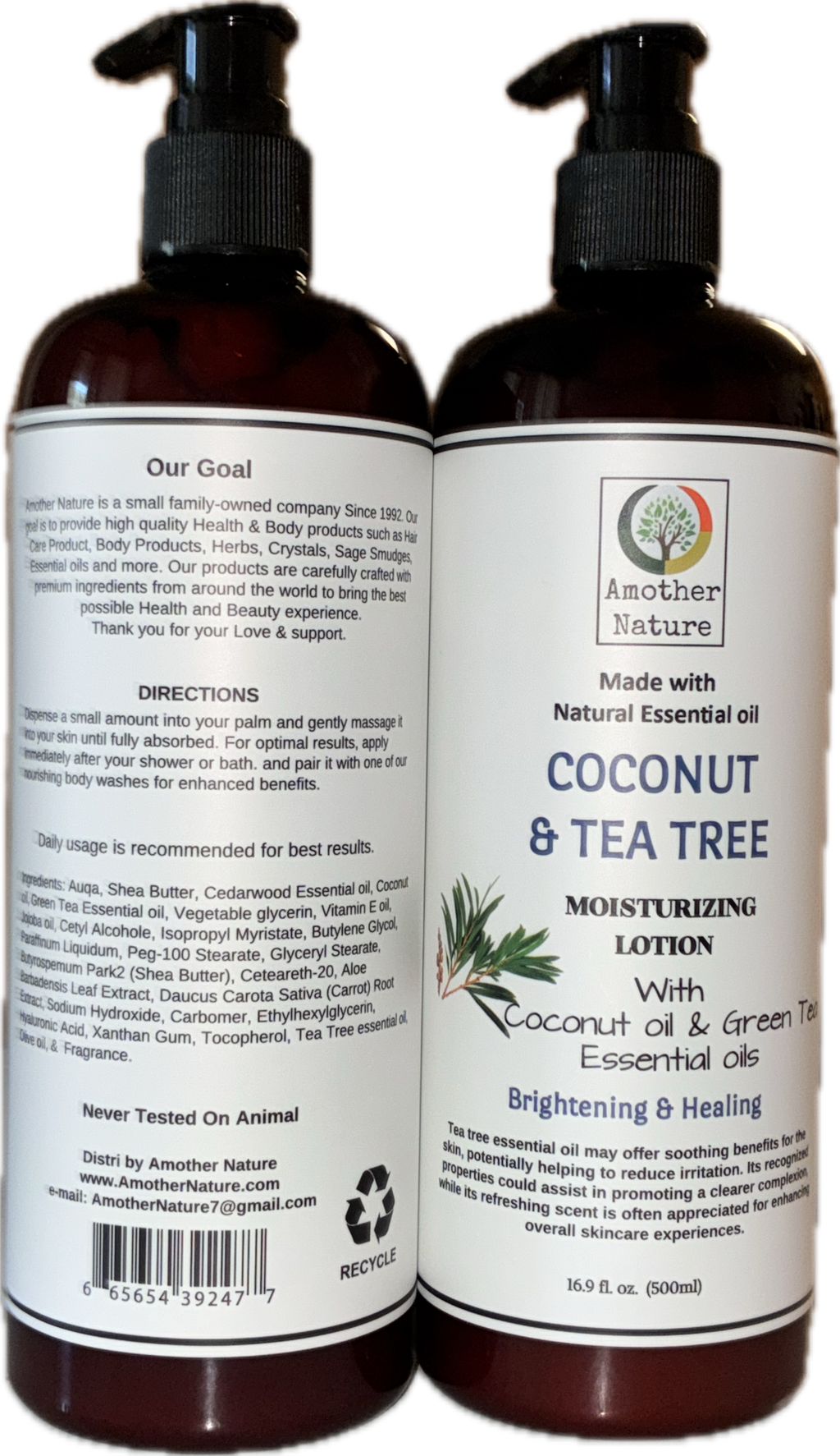 Coconut & Tea Tree Body Wash+Lotion (16.9 fl oz each) - Bee Graffik
