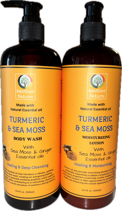 Turmeric & Sea Moss Organic Body Wash+Lotion – 16.9 fl oz