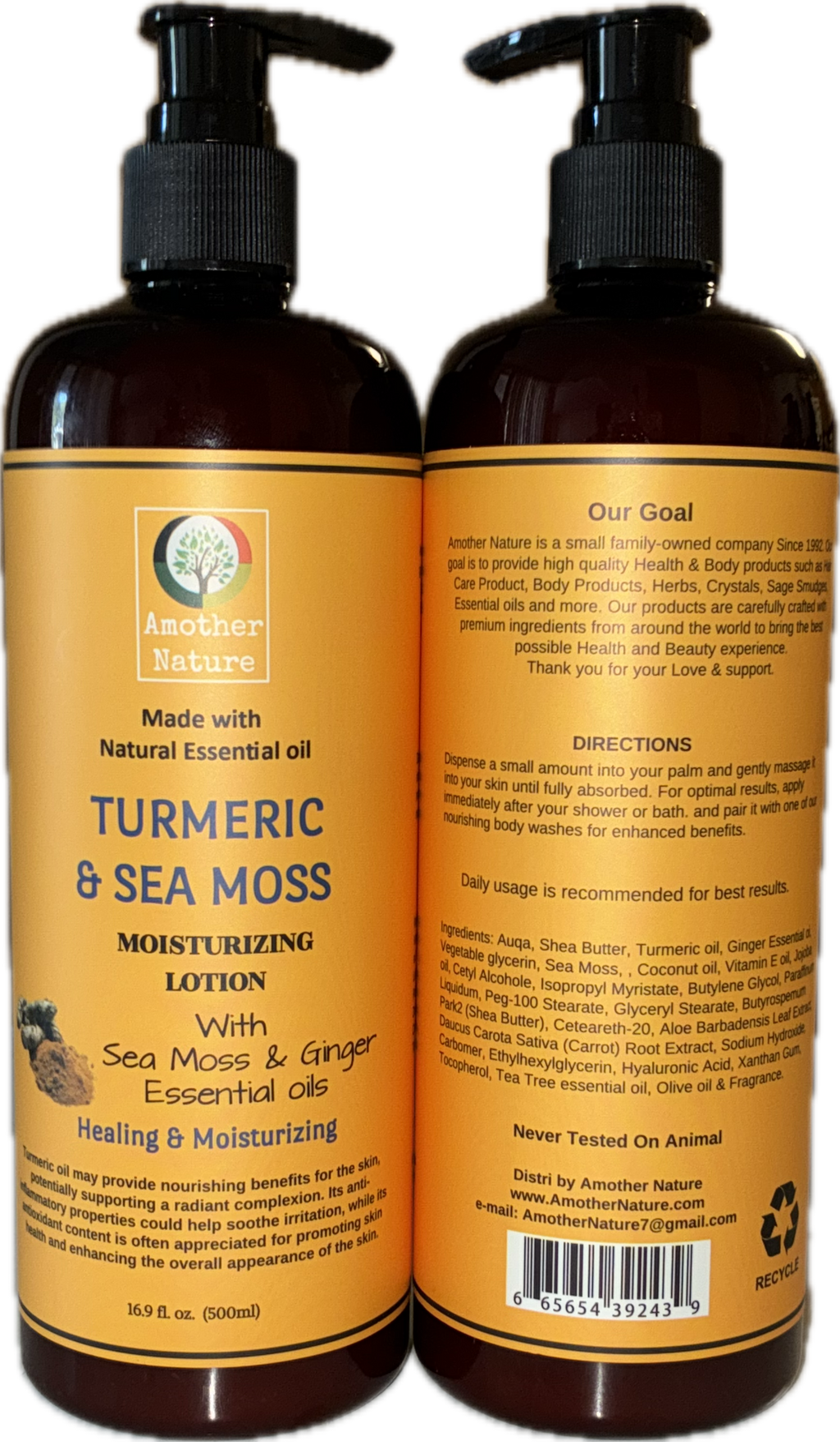 Turmeric & Sea Moss Organic Body Wash+Lotion – 16.9 fl oz - Bee Graffik