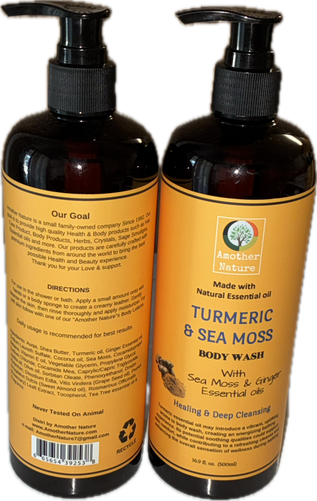 Turmeric & Sea Moss Organic Body Wash+Lotion – 16.9 fl oz - Bee Graffik
