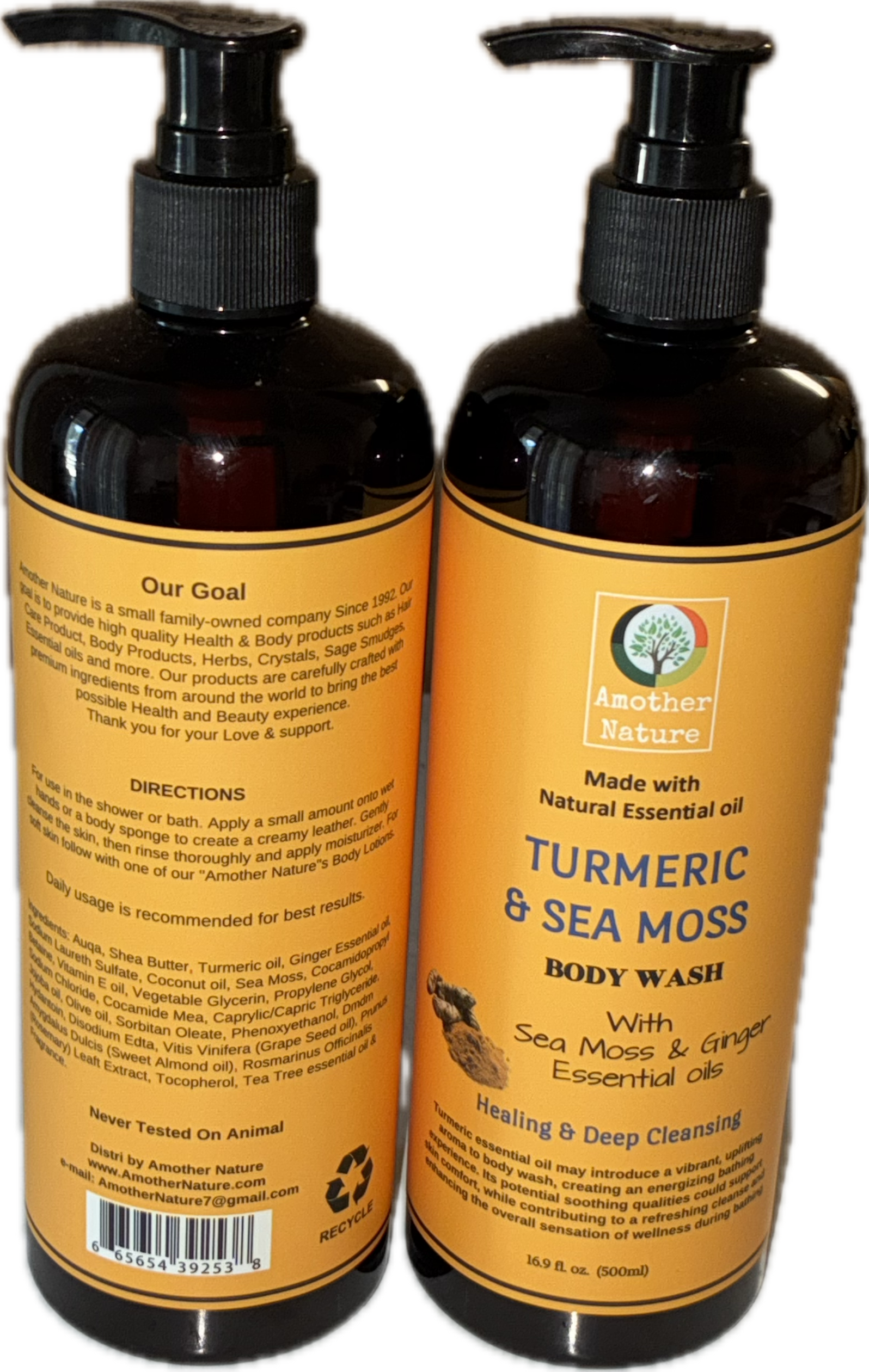 Turmeric & Sea Moss Organic Body Wash+Lotion – 16.9 fl oz - Bee Graffik