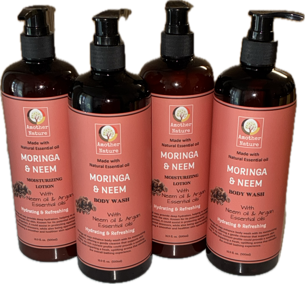 Moringa & Neem Body Wash + Lotion (16.9 fl oz each) - Bee Graffik