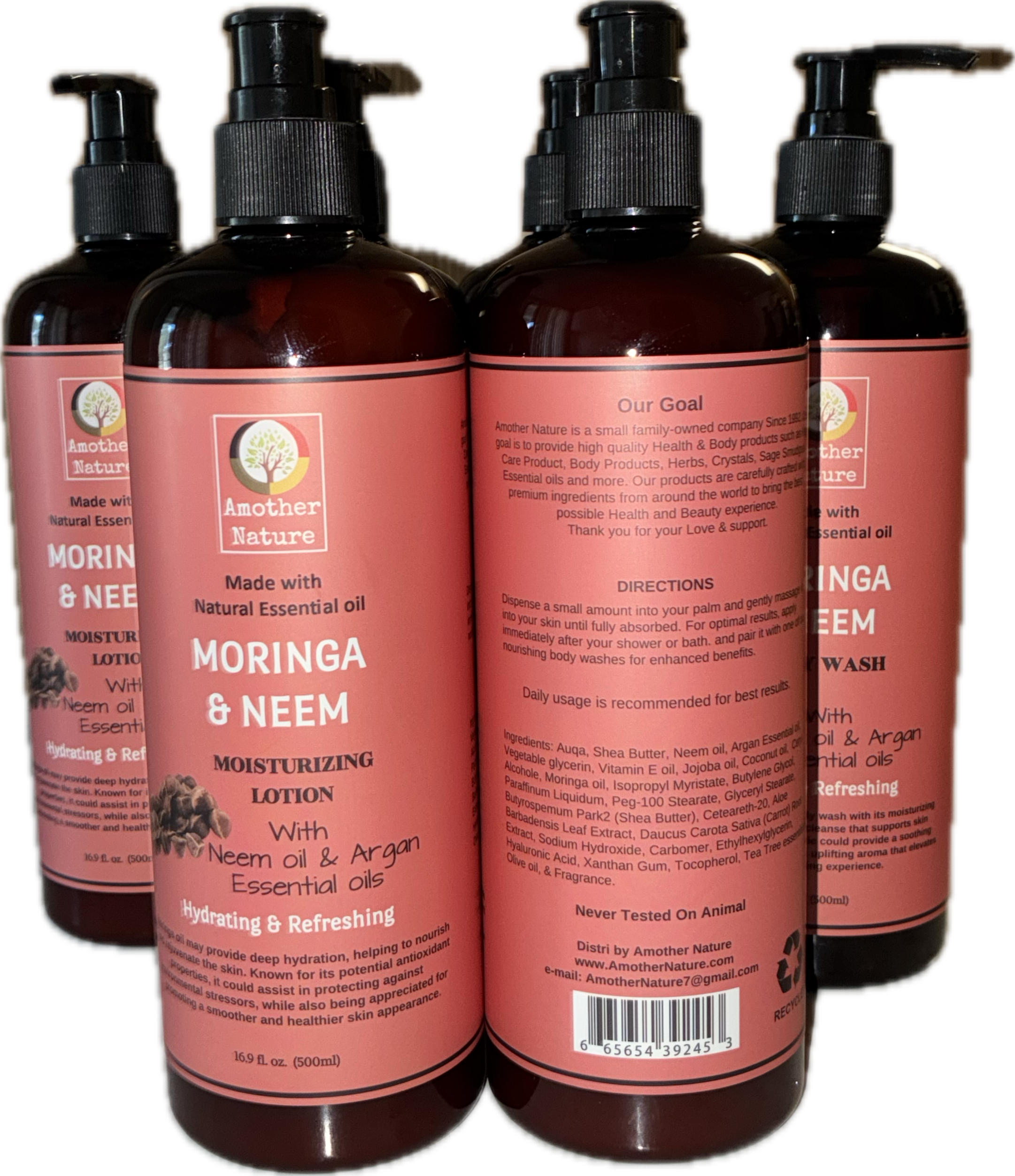 Moringa & Neem Body Wash + Lotion (16.9 fl oz each) - Bee Graffik