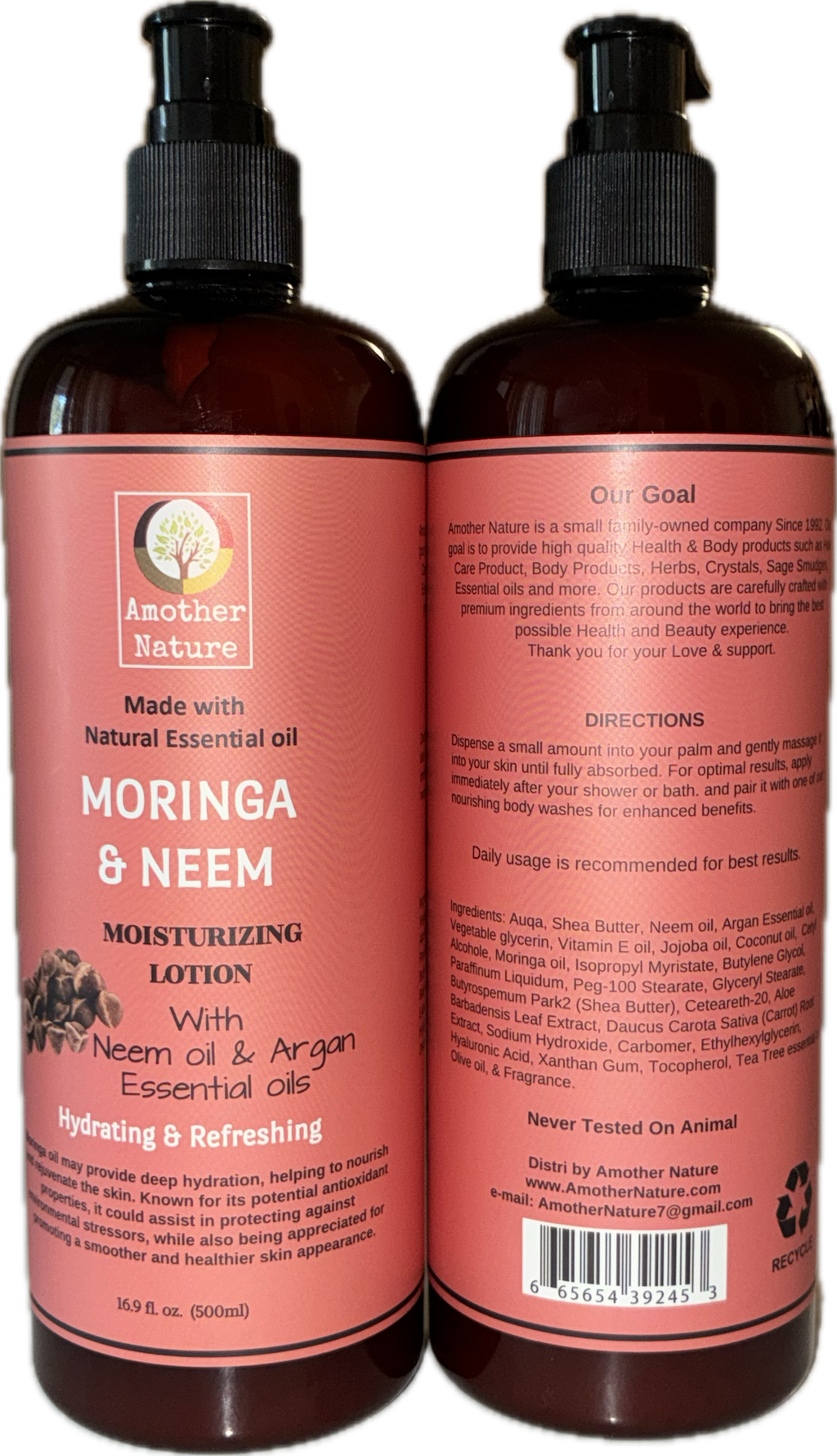 Moringa & Neem Body Wash + Lotion (16.9 fl oz each) - Bee Graffik
