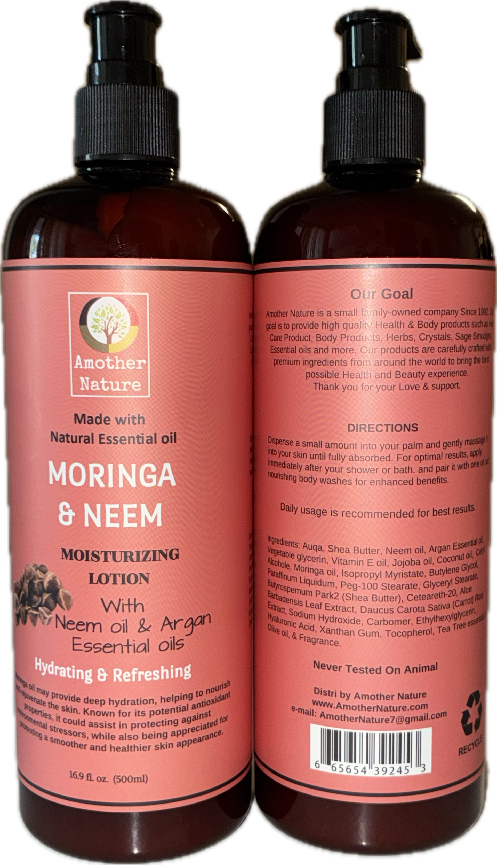 Moringa & Neem Body Wash + Lotion (16.9 fl oz each) - Bee Graffik