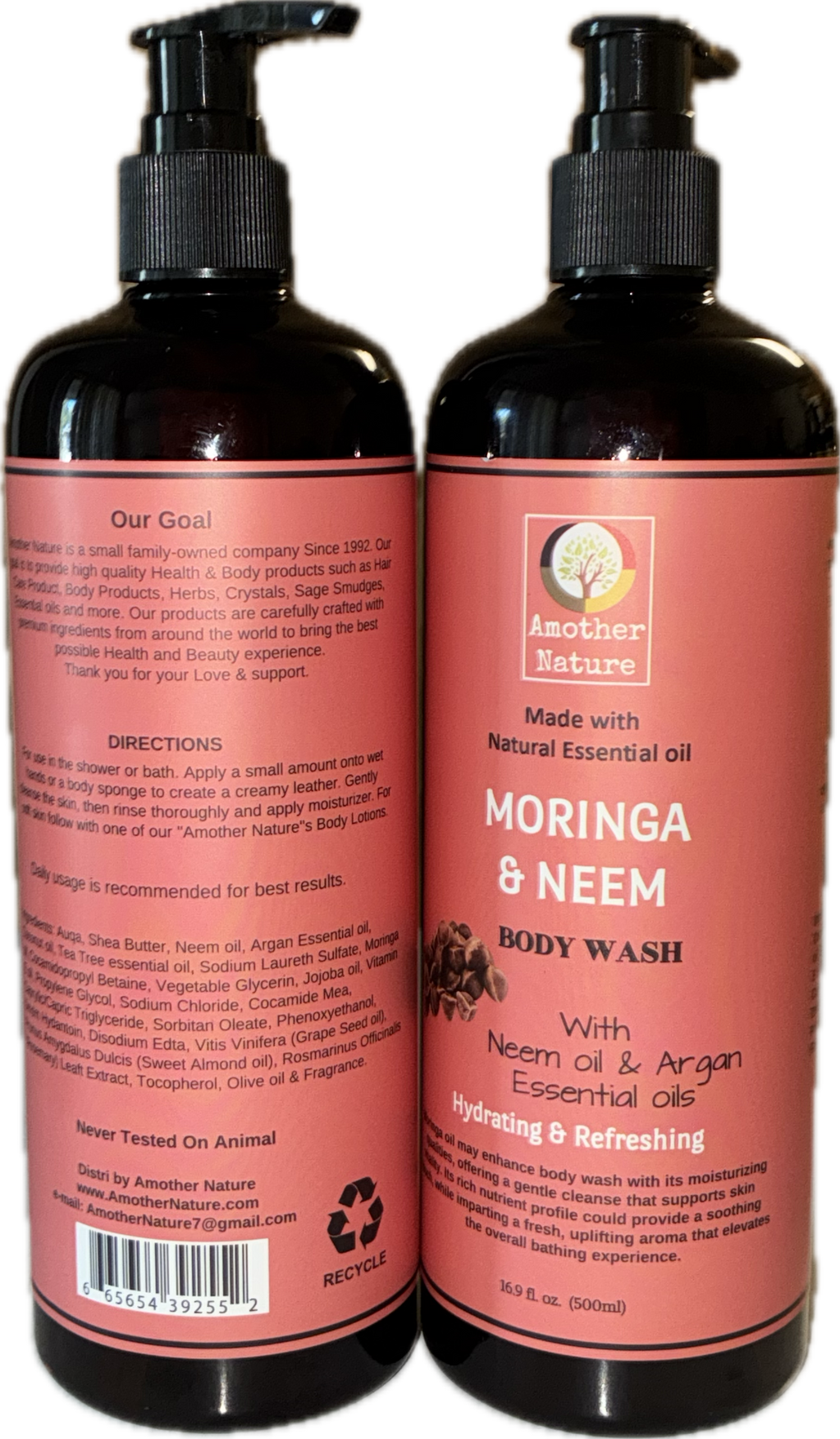 Moringa & Neem Body Wash + Lotion (16.9 fl oz each) - Bee Graffik