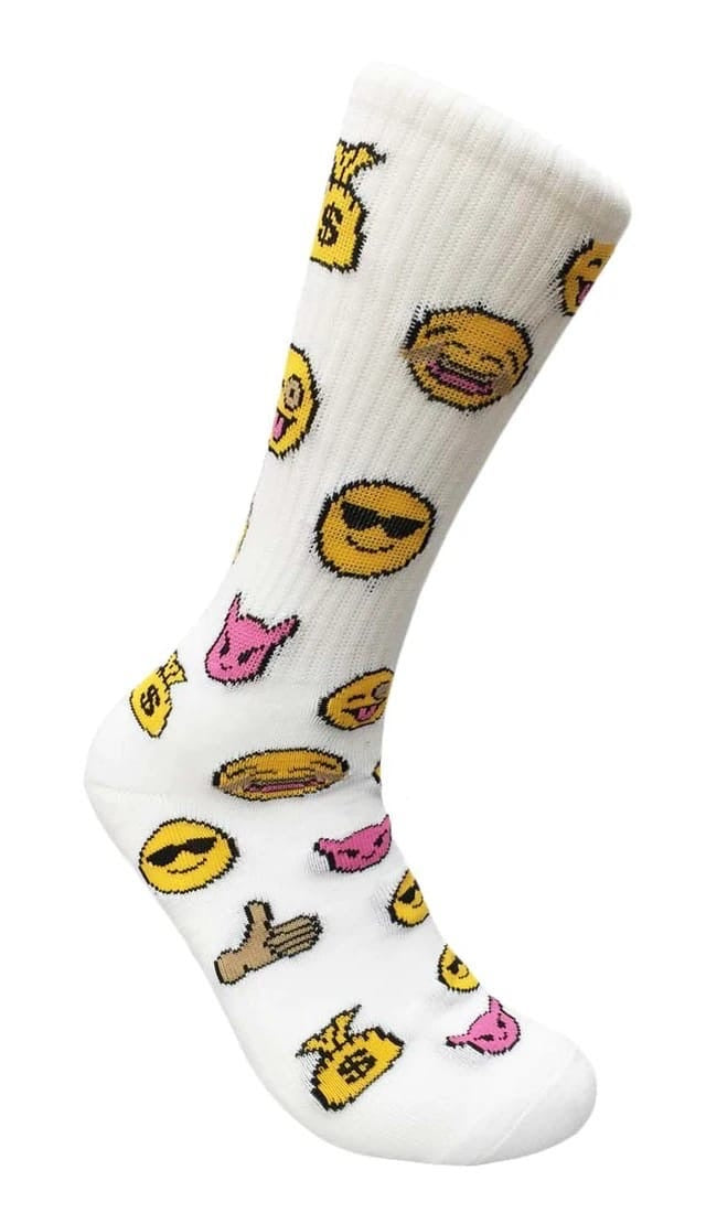 Emoji Socks (White) - Bee Graffik